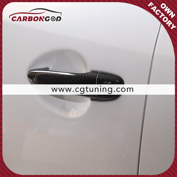 4 stuks koolstofvezel buitendeurgrepen deurknop decoratie decoratieve accessoires 3D-stickers voor Mazda 6 ATENZA